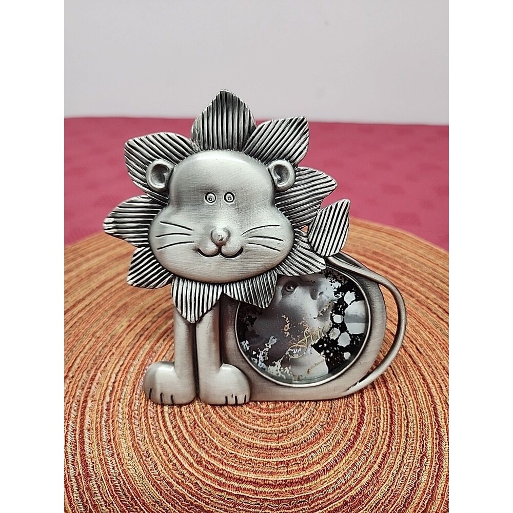 Fetco 2005 Metal Lion Frame Perfect For Baby Picture Pewter Look Zoo Theme Roar